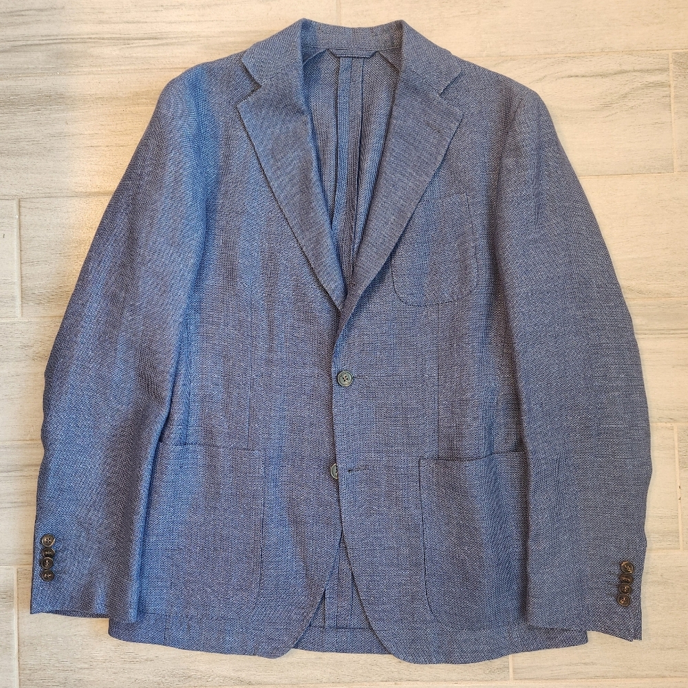 Michael Kors sport coat 38R royal blue linen wool Tollegno 1900 blazer new $475